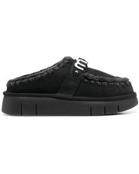 Mou - Zwarte Eskimo Slipper Sandalen - Lyst