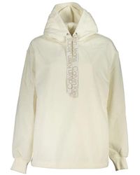 Calvin Klein - Stijlvol Wit Fleece Sweatshirt Met Capuchon - Lyst