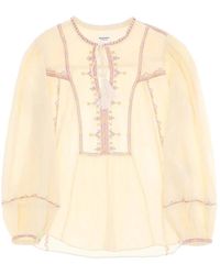 Isabel Marant - Blusa de algodón bordada silekia - Lyst