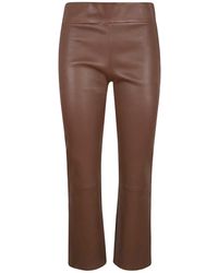 Arma - Broeken ,Bruin ,Katoen Leren Katoenen Broek - Lyst