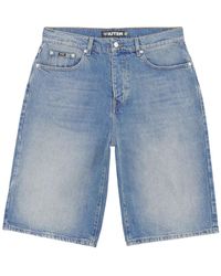 Iuter - Korte Broeken ,Blauw ,Denim Wijde Pijp Denim Shorts - Lyst