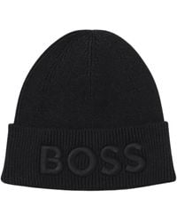 HUGO - Beanie Mütze Mit Geprägtem Logo - Lyst