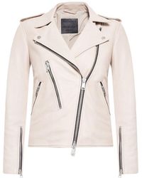 AllSaints Elva Biker Jacket - Naturel