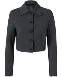 Pinko - Jassen ,Grijs ,Leer Doccia Single-Breasted Jacket - Lyst