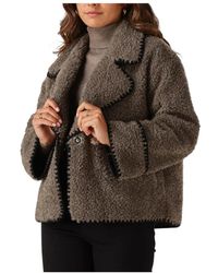 Object - Bruine Gerecyclede Polyester Jas Voor Vrouwen - Lyst