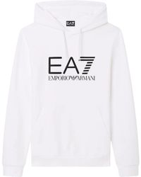 EA7 - Hoodies & Sweatvesten ,Wit ,Zip-Up Hoodie - Lyst