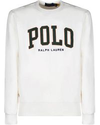Ralph Lauren - Weißes logo-print sweatshirt - Lyst