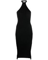 Courreges - Kleedjes ,Zwart ,Polyester Gebreide Jurk Met Glitterdetails - Lyst
