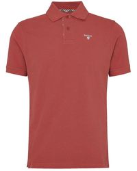 Barbour - Tops ,Rood ,Katoen Tartan Pique Polo Shirt - Lyst