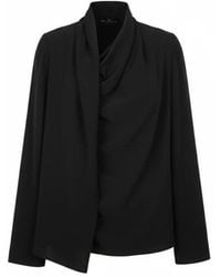 Cortana - Overhemden ,Zwart ,Lyra Asymmetrische Zijden Blouse - Lyst