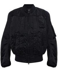Y-3 - Jassen ,Zwart ,Leer Geïsoleerd Bomberjack - Lyst