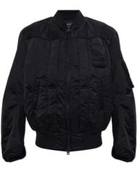 Y-3 - Jassen ,Zwart ,Leer Geïsoleerd Bomberjack - Lyst