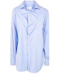 Maison Margiela - Overhemden ,Blauw ,Katoen Shirt Met Lange Mouwen - Lyst