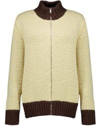 Prada - Truien & Vesten ,Wol Wool Zipper Cardigan - Lyst