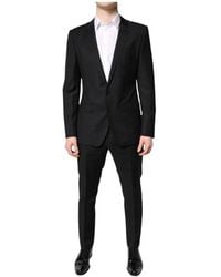 Dolce & Gabbana - Kostuums ,Zwart ,Wol Zwart Wol Slim Fit Pak - Lyst