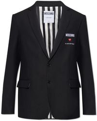 Moschino - Logo-bestickter blazer - Lyst