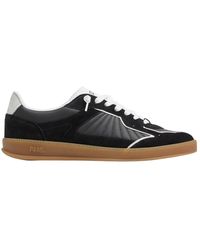 P448 - Schwarz/Weiße Wildleder-Sneaker Mit Grünen Akzenten - Lyst