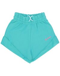 DISCLAIMER - Korte Broeken ,Blauw ,Katoen Logo Korte Broek Mint/Fuchsia - Lyst