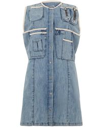 DIESEL - Kleedjes ,Blauw ,Denim Light Denim Jurk - Lyst