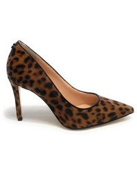 Guess - Schoenen ,Bruin ,Leer Luipaardprint Leren Pumps Met Puntige Neus - Lyst