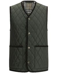 Burberry - V Neck Snap Button Vest - Lyst