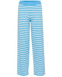 Saint Tropez - Broeken ,Blauw ,Mila Sz Gestreepte Broek - Lyst