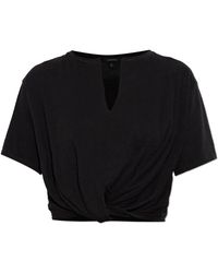 R13 - Tops ,Zwart ,Katoen Top Met Ruches - Lyst