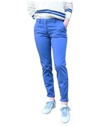 Mason's - Broeken ,Blauw ,Katoen Slim-Fit Chino Broek - Lyst