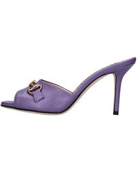 Roberto Cavalli - Schoenen ,Paars ,Leer Heeled Mules - Lyst