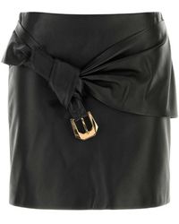 Versace - Zwarte Leren Minirok - Lyst
