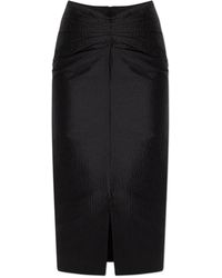 Lanvin - Rokken ,Zwart ,Katoen Midi Rok - Lyst