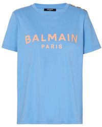Balmain - T-Shirt Met Print Van Parijs - Lyst
