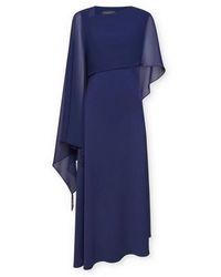 Elena Miro - Elegantes Langes Kleid Mit Stola - Lyst