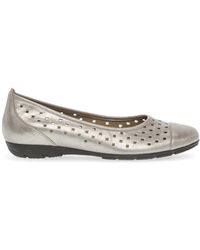 Gabor - Goldene leder sommer ballerina schuhe - Lyst