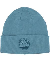 Timberland - Accessoires ,Blauw ,Polyester Blauwe 3D Borduurwerk Beanie Hoed - Lyst