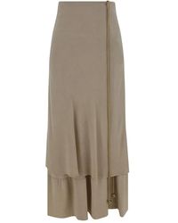 Quira - Seidenrock Mit Doppelter Schicht Und Blumendetail - Lyst