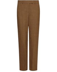 Marella - Broeken ,Bruin ,Leer Slim-Fit Broek - Lyst