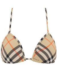 Burberry - Check print triangel bikini top - Lyst