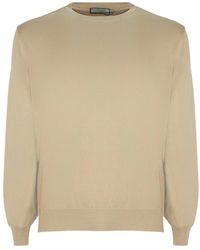 Canali - Beiger Baumwollpullover Mit Langen Ärmeln - Lyst