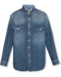 Burberry - Overhemden ,Blauw ,Denim Harkgate Denim Overhemd - Lyst