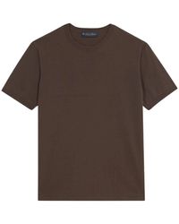Brooks Brothers - Brauner Mako-Baumwoll-Kurzarmpullover - Lyst