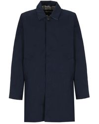 Barbour - Jassen ,Blauw ,Blauwe Regenjas Met Kraag En Zakken - Lyst