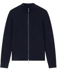 ARMANI EXCHANGE - Truien & Vesten ,Blauw ,Katoen Volledige Ritssluiting Geribd Vest - Lyst