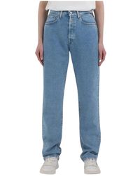 Replay - High-waisted straight fit jeans - Lyst