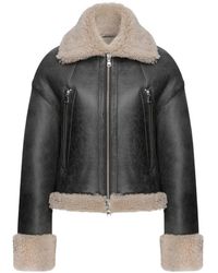 VESPUCCI by VSP - Antraciet Shearling Jas - Lyst