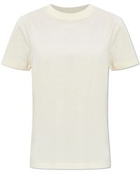 Moncler - Tops ,Katoen T-Shirt Van Katoen Met Geborduurd Logo - Lyst