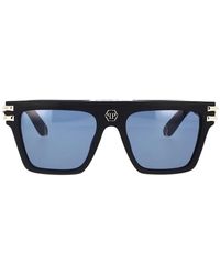 Philipp Plein - Luxe Vierkante Zonnebril Met Uniek Design - Lyst