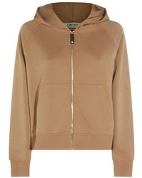 Max Mara - Hoodies & Sweatvesten ,Bruin ,Zip-Through Sweatshirt - Lyst