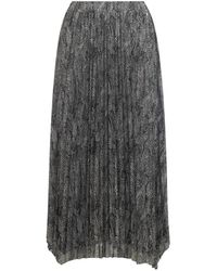 Patrizia Pepe - Falda cintura alta gris melange - Lyst