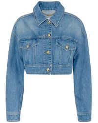 Elisabetta Franchi - Stilvolle modekollektion,blaue jeansjacke casual chic look - Lyst